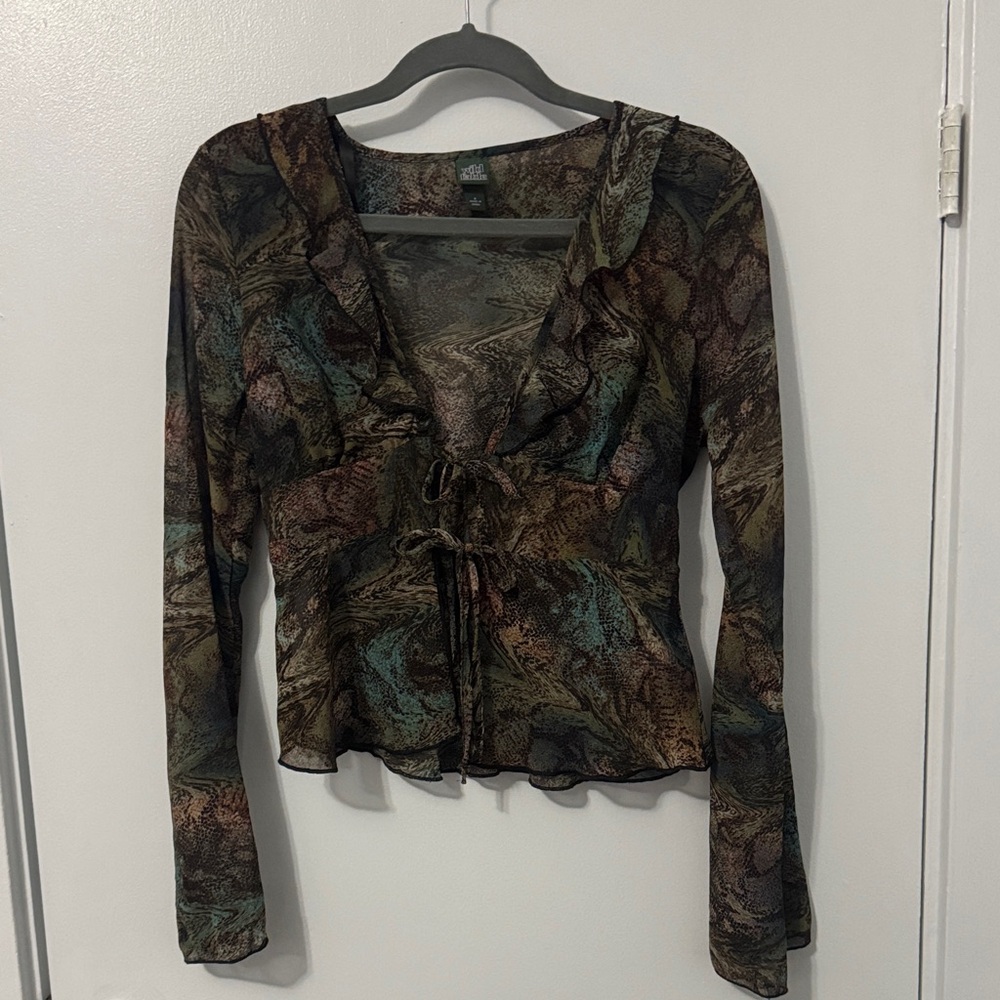 Wild Fable Earthy Tones Patterned Blouse